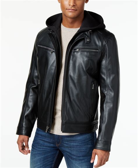 michael kors packable bomber jacket|Michael Kors men's leather jacket.